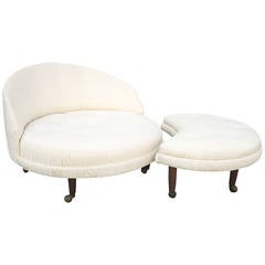 Adrian Pearsall Round Lounge with Crescent Ottoman