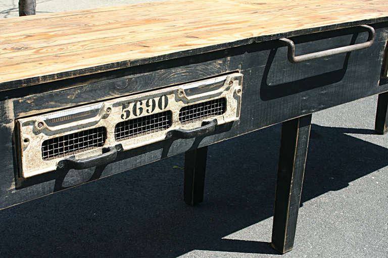 American Six Legged Farm House Long Work Table