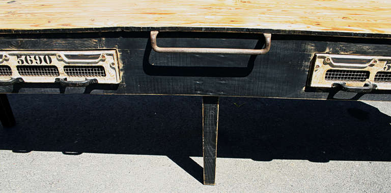 Metal Six Legged Farm House Long Work Table