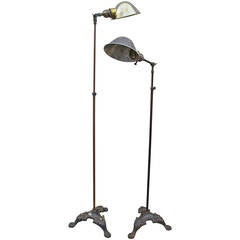 Antique Near Pair of Pacific Electric Adjustable Floor Lamps
