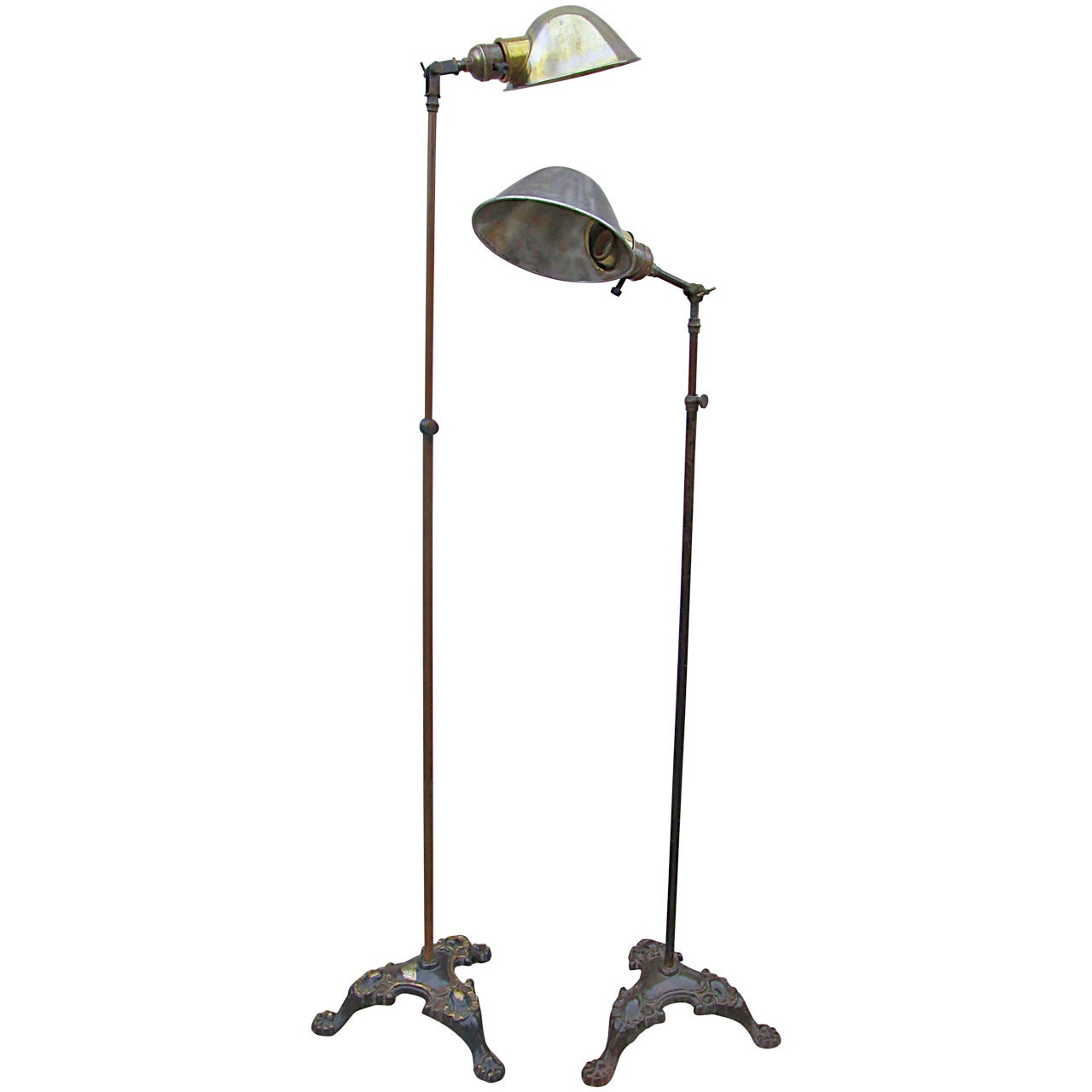 Near Pair of Pacific Electric Adjustable Floor Lamps For Sale