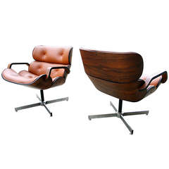 Pair of Rosewood Lounge Chairs by Plycraft