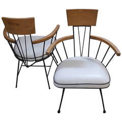 Set of Four Iron and Ash Arm Chairs by Richard McCarthy for Selrite