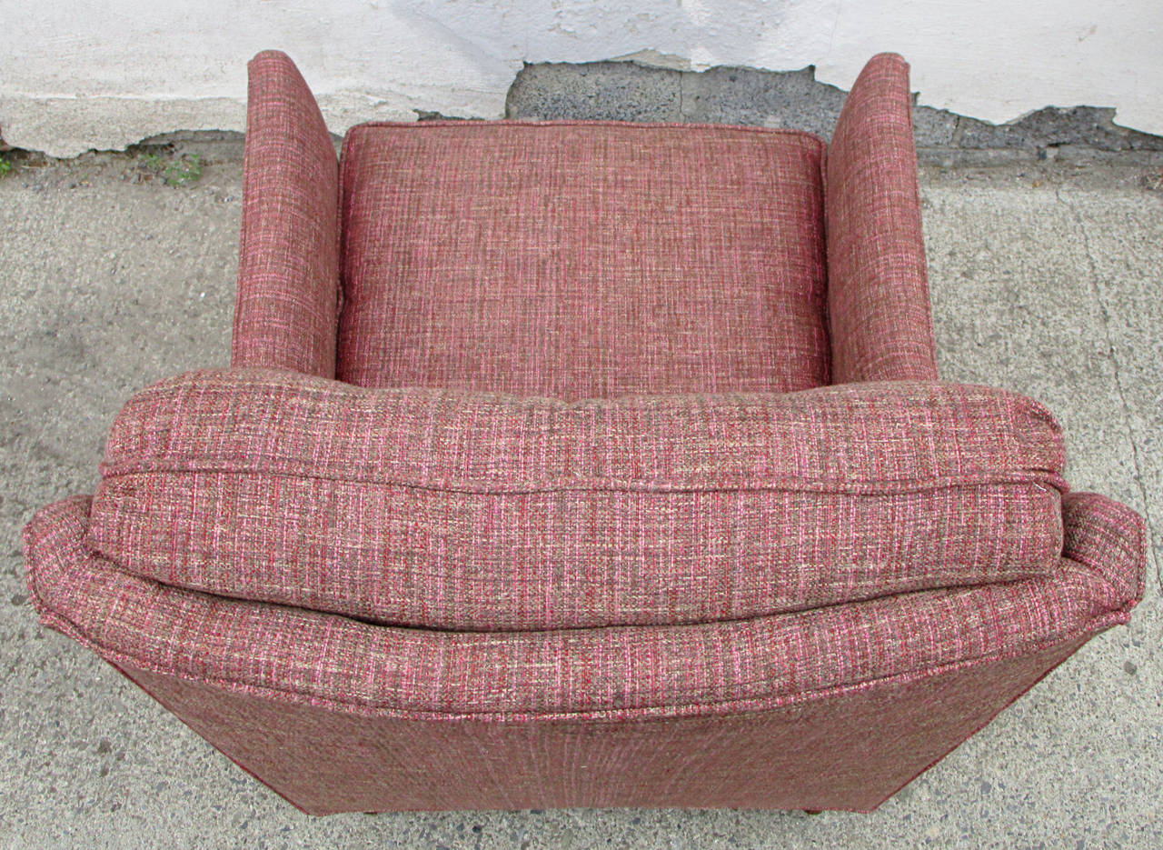 Pair of High Back Lounge Chairs with Ottoman 1