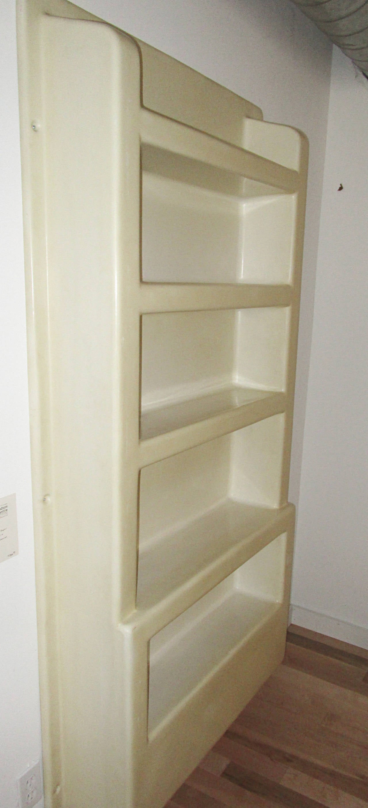 Mid-Century Modern Pair of Wall-Mounted Molded Plastic Shelf Units