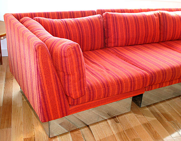 Three-Piece Sectional Sofa Milo Baughman for Thayer Coggin In Good Condition In Hudson, NY