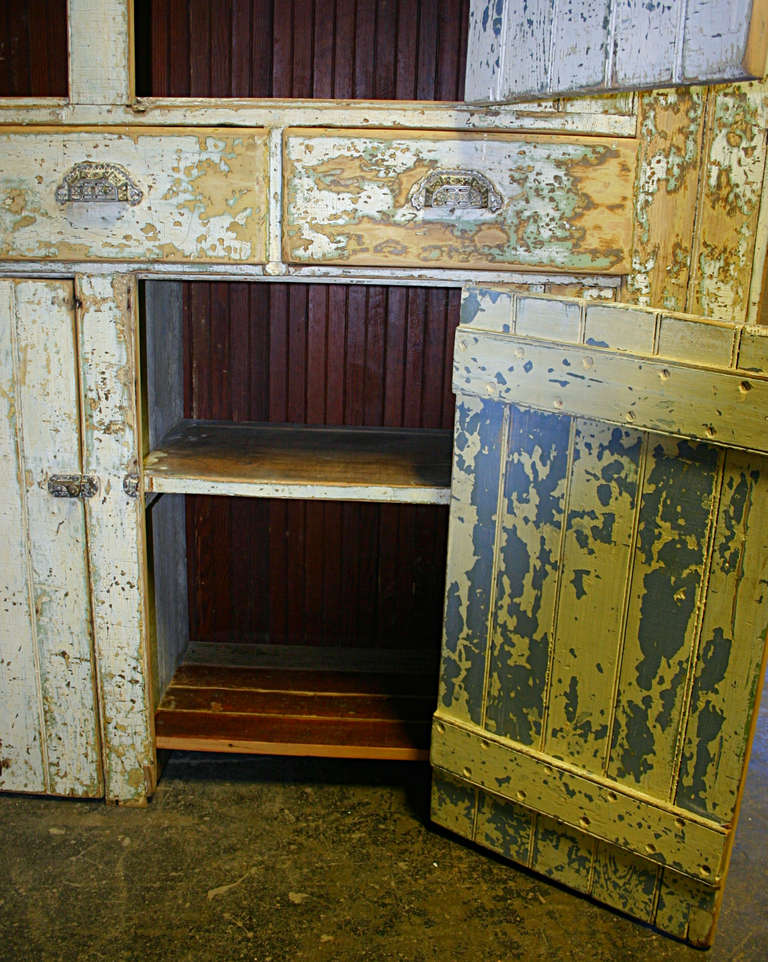 American 19th Century New York Painted Cupboard