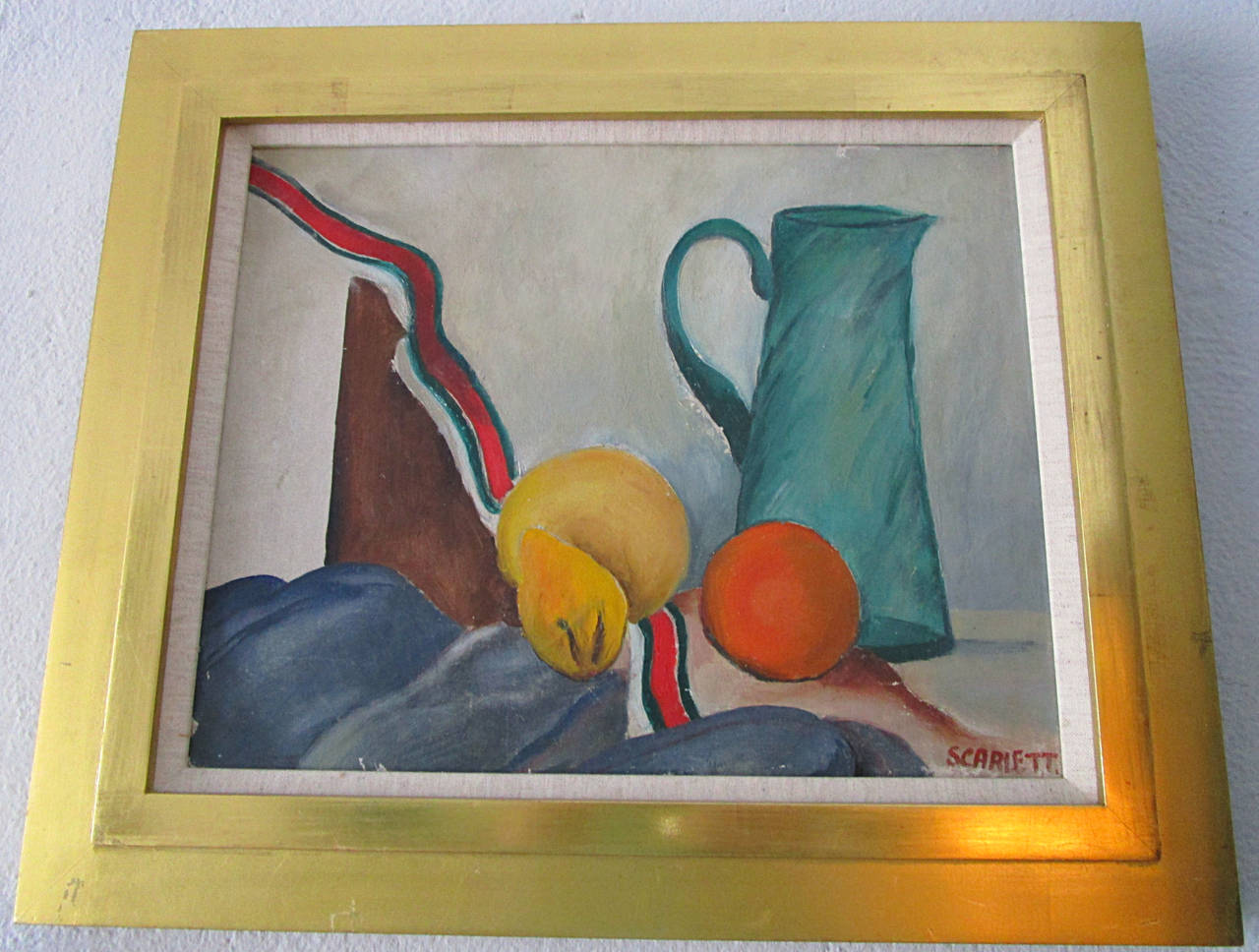 Rolph Scarlett (1889-1984) oil on canvas untitled still life. Image size 11.5