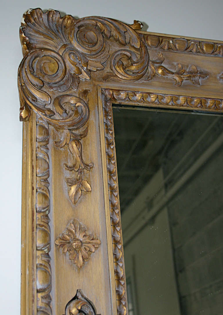 Mid-20th Century 1940'S Hollywood Regency Hall Mirror with Console