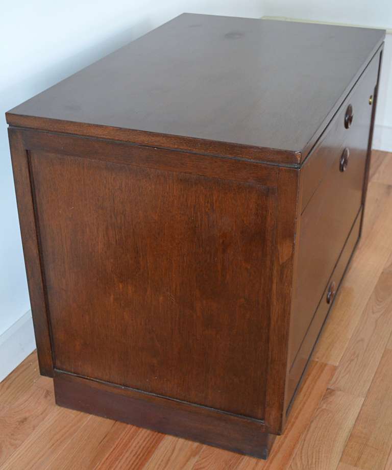 Edward Wormley for Dunbar Walnut File Cabinet In Excellent Condition In Hudson, NY