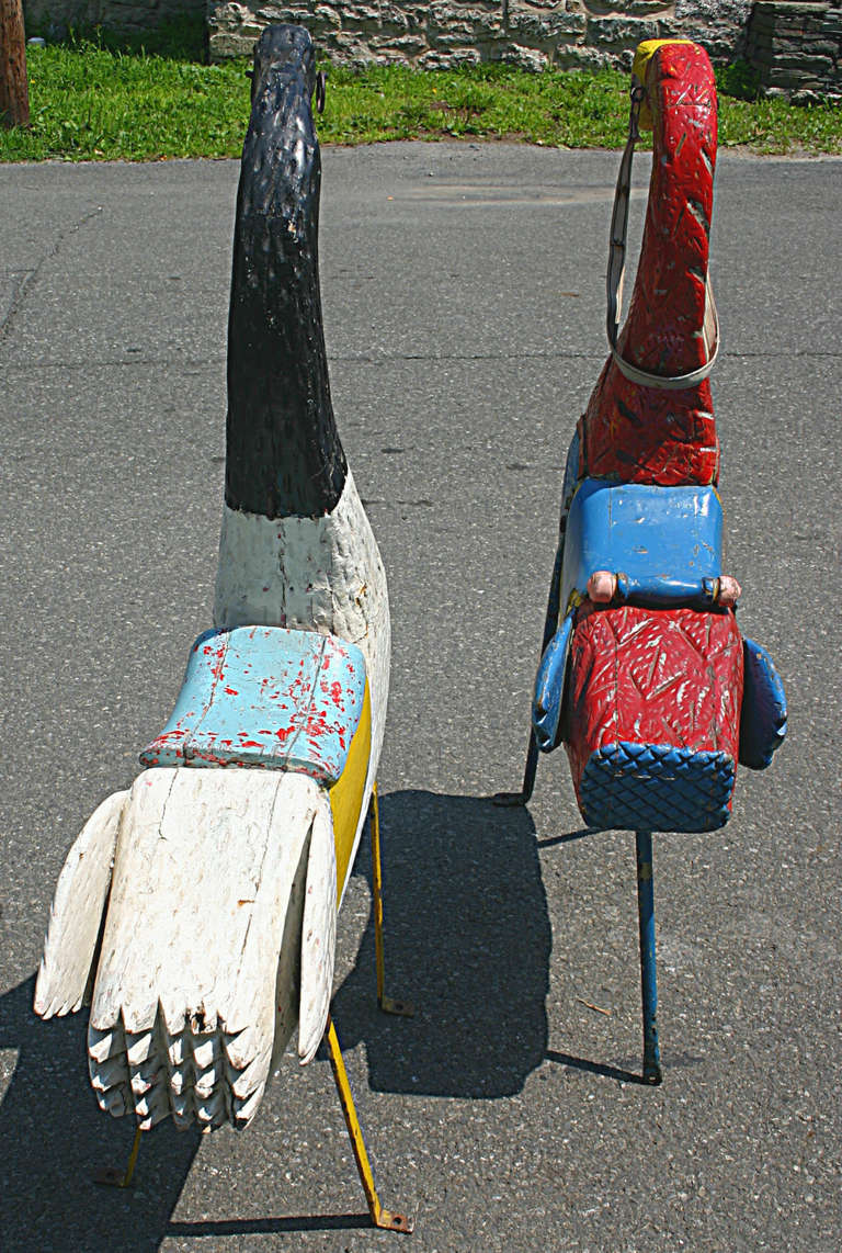 20th Century Early 1900s Wooden, Carved, Bird Form Carnival Rides