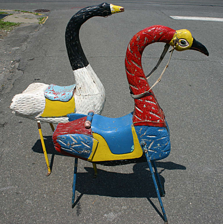 Early 1900s Wooden, Carved, Bird Form Carnival Rides 3