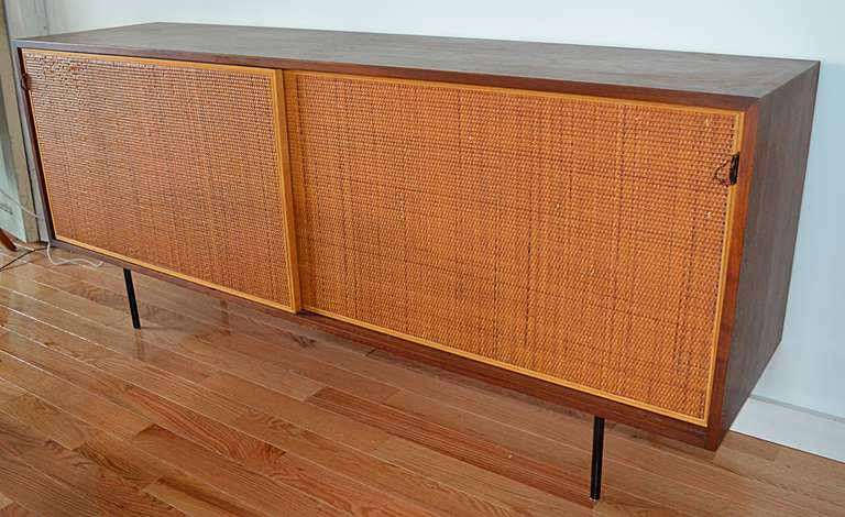 Florence Knoll Walnut and Cane Credenza 4
