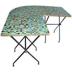 Magnificent Glass Tile and Iron Table