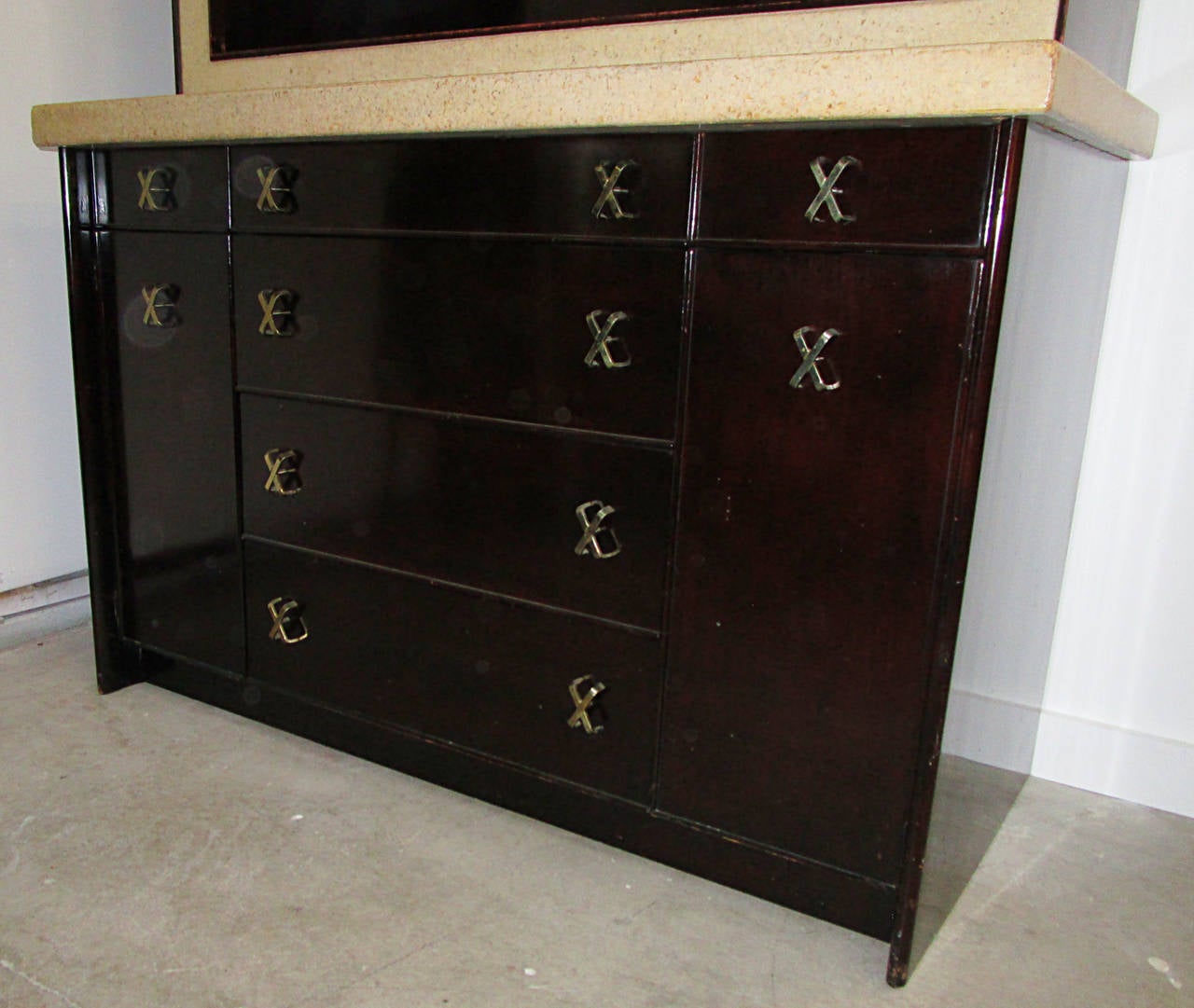 Mid-Century Modern Paul Frankl Cork and Mahogany Cabinet