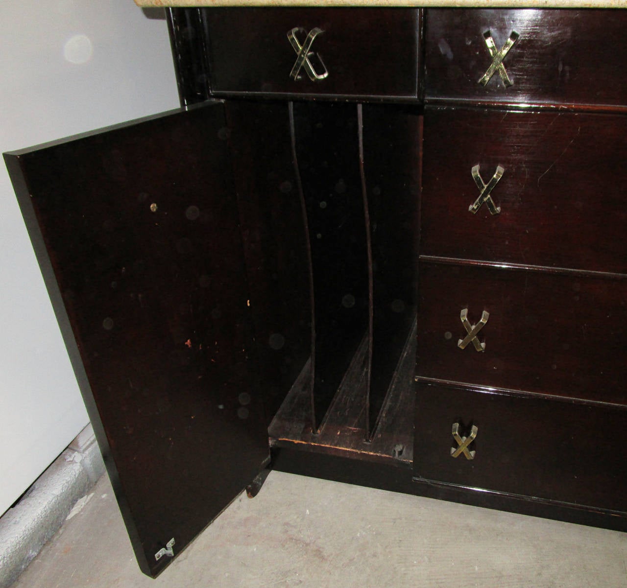 Paul Frankl Cork and Mahogany Cabinet In Good Condition In Hudson, NY