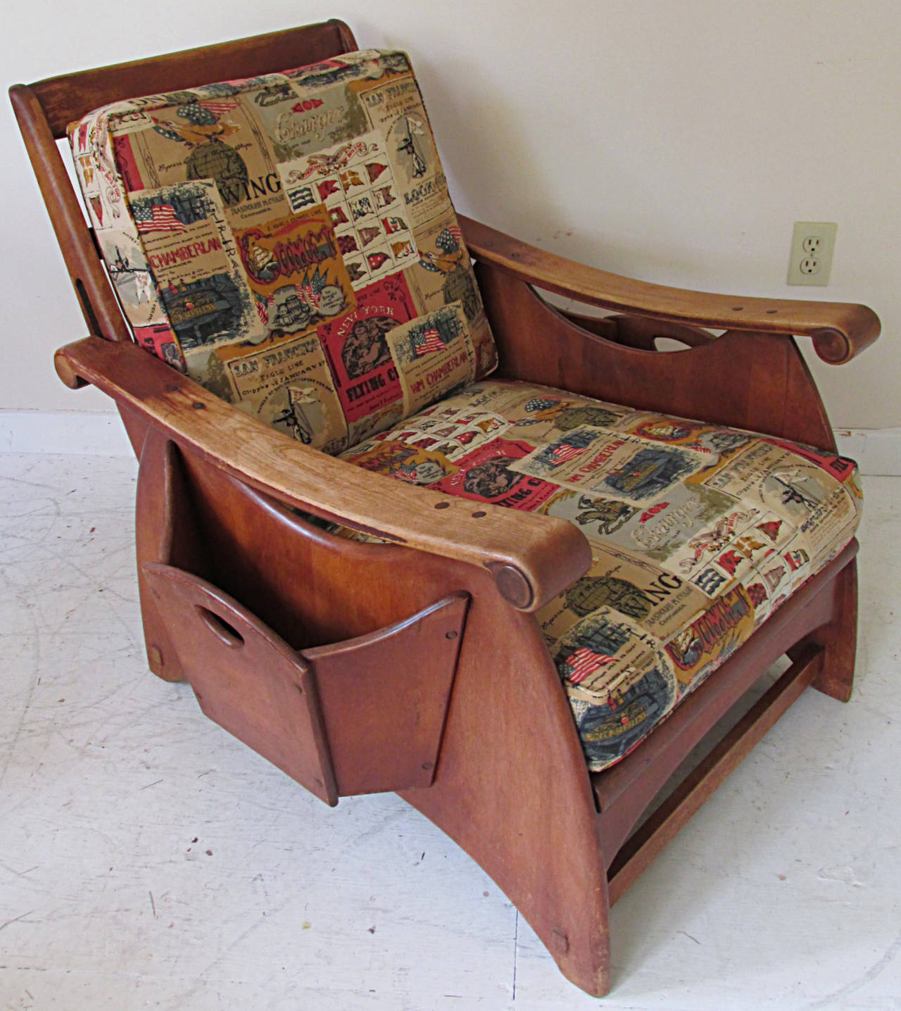 Gilbert Rohde for Heywood Wakefield Reclining Lounge Chair and Ottoman