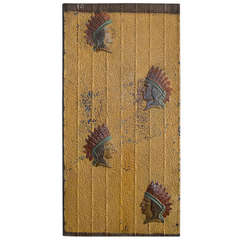 Pressed Tin Panel  with Indian Chief Motif