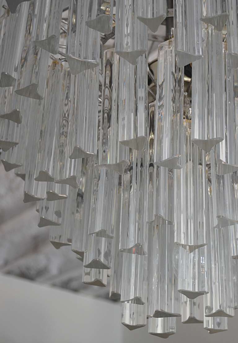 Mid-Century Modern Mid Century Camer and Venini Five Tier, Crystal Chandelier
