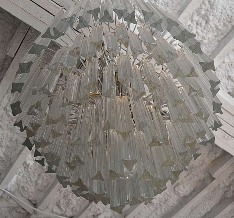 Mid Century Camer and Venini Five Tier, Crystal Chandelier In Excellent Condition In Hudson, NY
