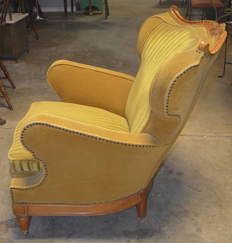 Mid-20th Century Pair of Maison Jansen Attributed Wing Lounge Chairs