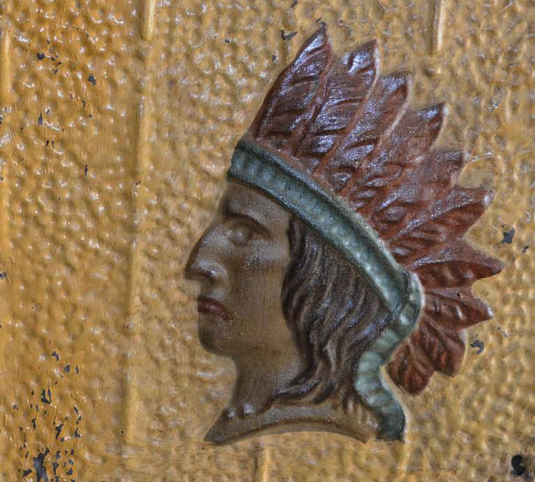 Pressed Tin Panel  with Indian Chief Motif 1