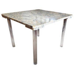 Marble and Lucite Cocktail Table