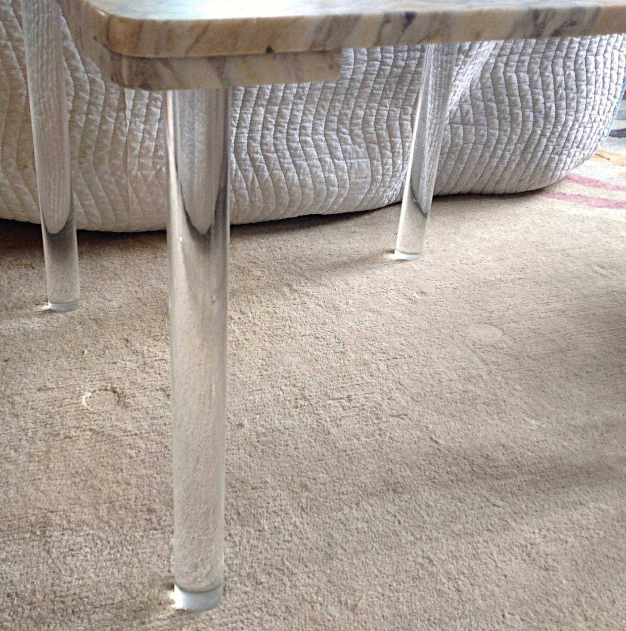 20th Century Marble and Lucite Cocktail Table For Sale