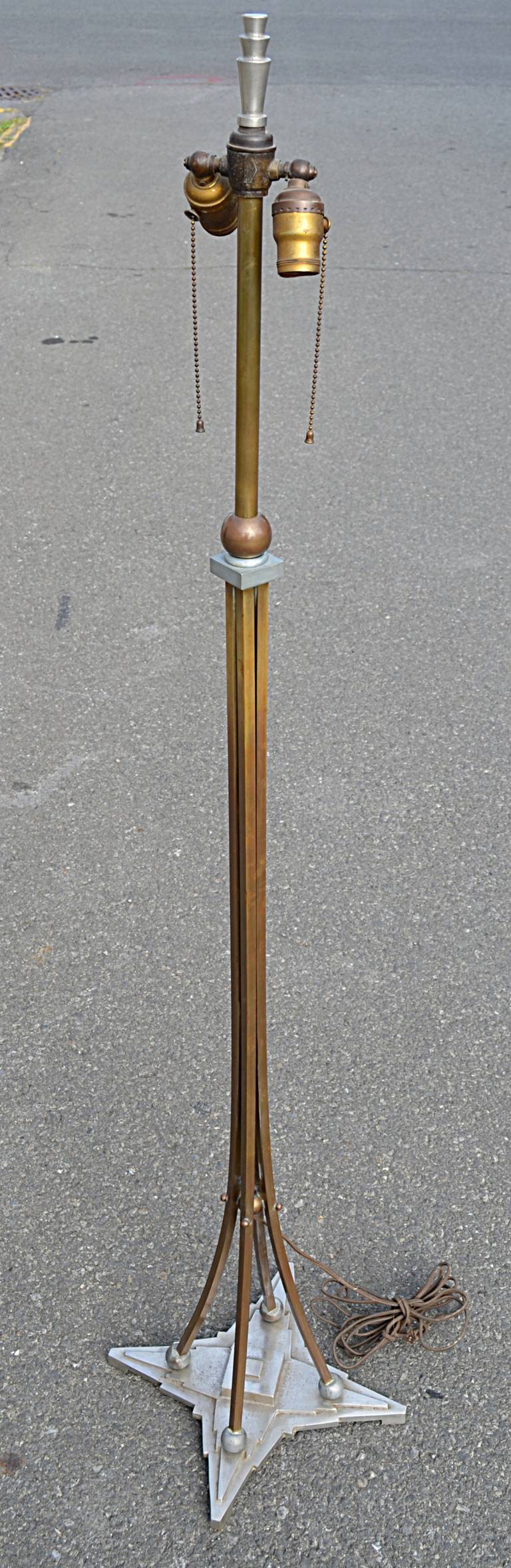 Art Deco Mixed Metals Floor Lamp
