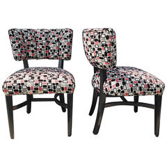 Pair of 1940s Channel Back Side Chairs