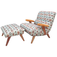 1940s Scoop Lounge Chair and Ottoman