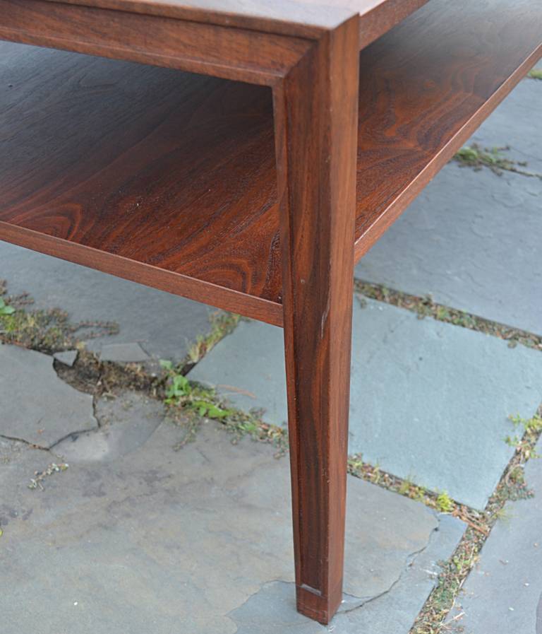 American Walnut Two-Tier Cocktail Table by Edward Wormley for Dunbar