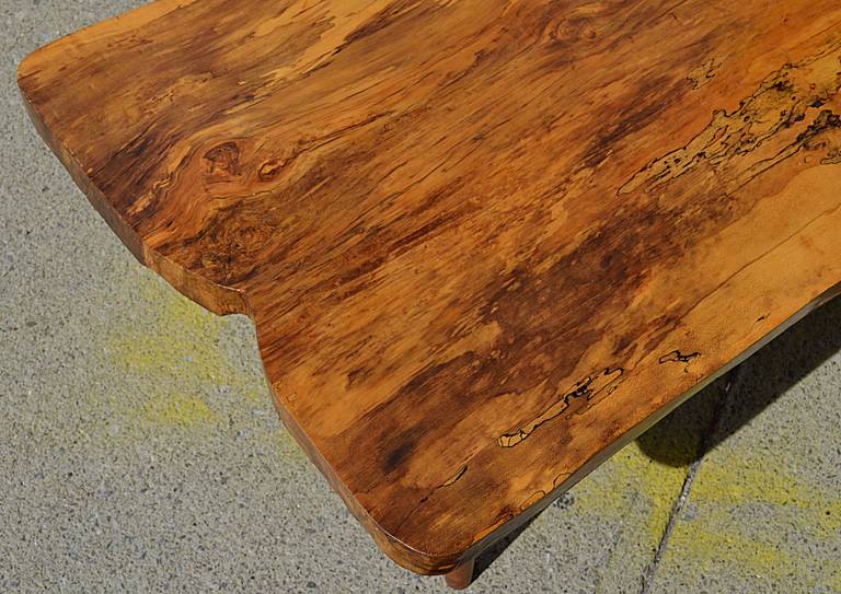 Mid-Century Modern Spalted Maple Natural Edge Cocktail Table by Roy Sheldon