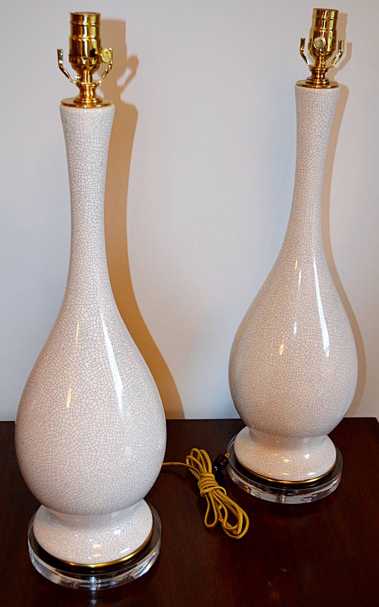 American Raku Glazed Table Lamps, 1960s For Sale