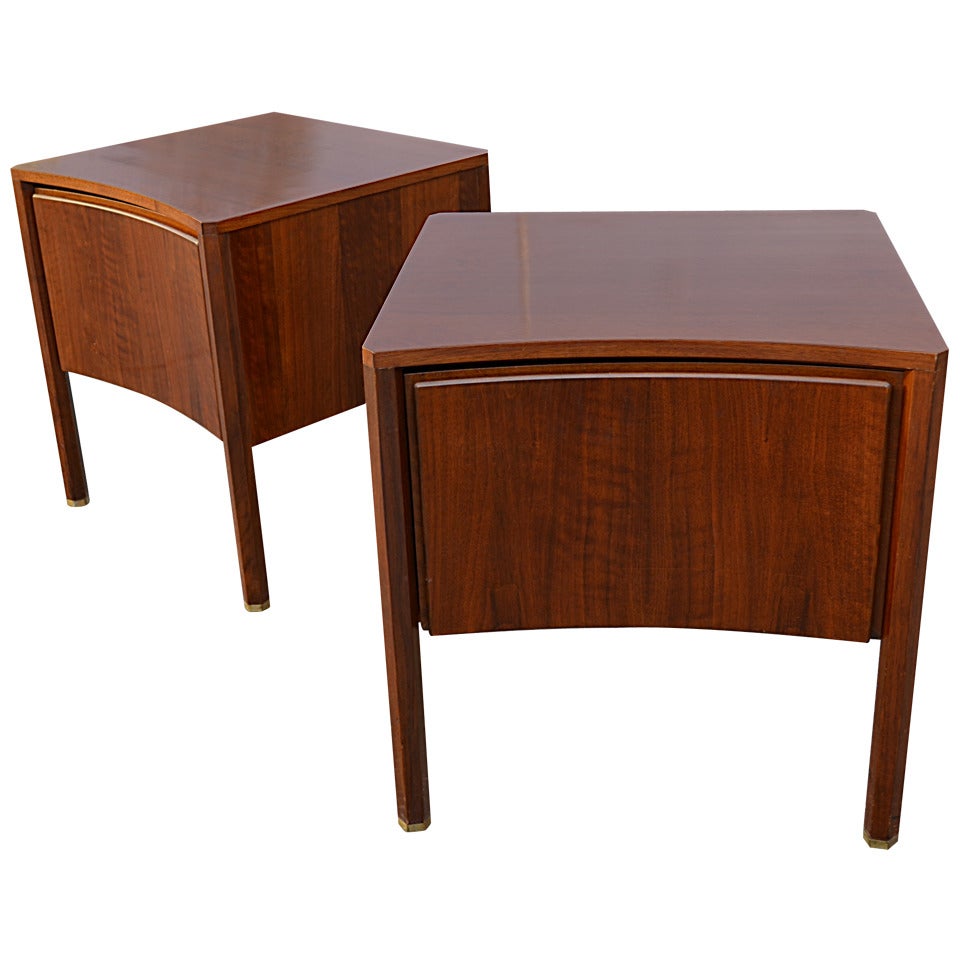 Pair of Walnut End Tables by Edmond Spence