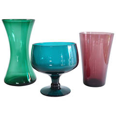 Vintage Three-Piece Blenko Glass Collection