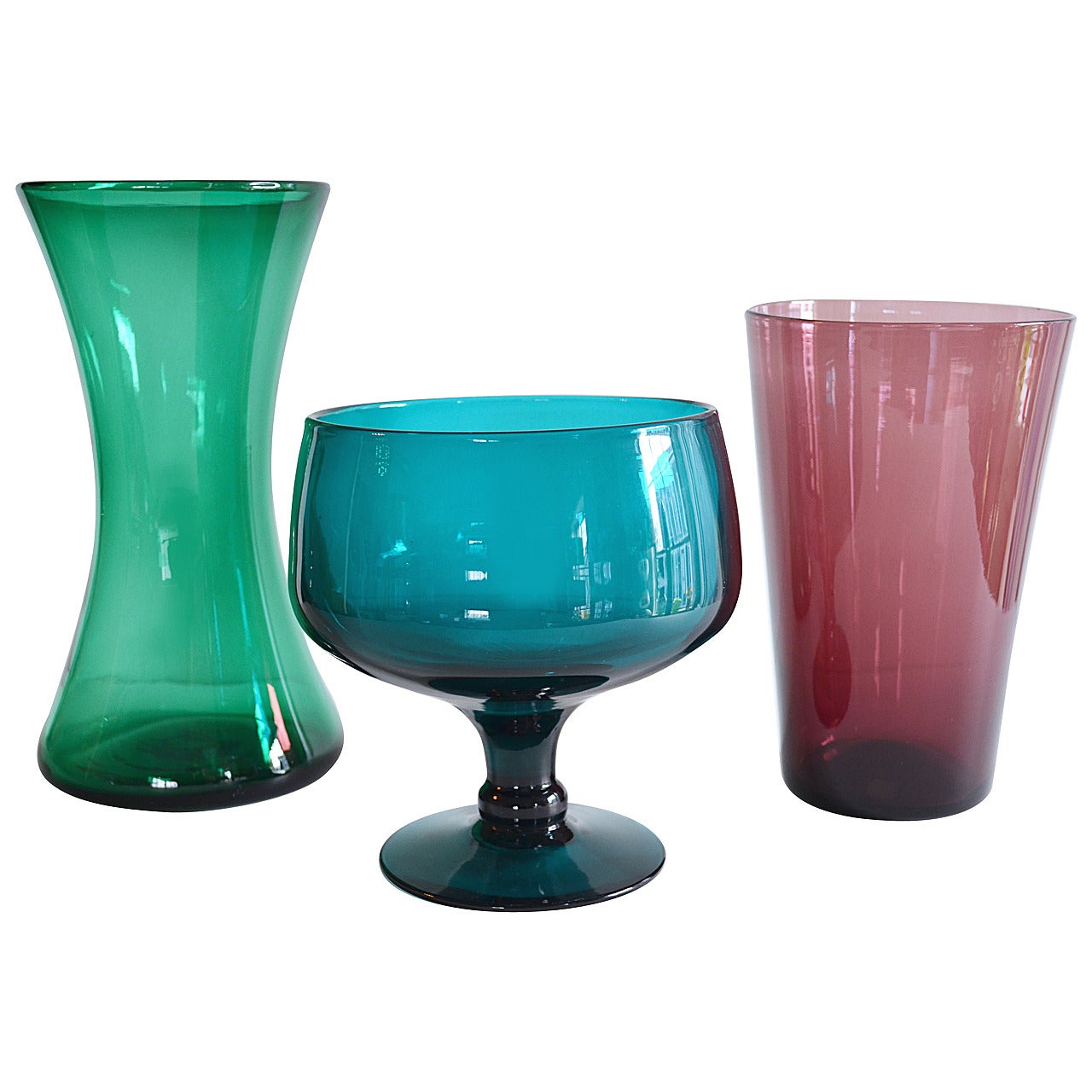 Three-Piece Blenko Glass Collection For Sale