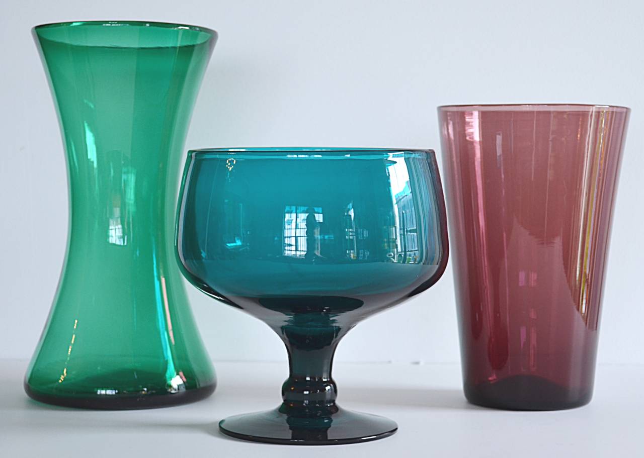 Mid-Century Modern Three-Piece Blenko Glass Collection For Sale