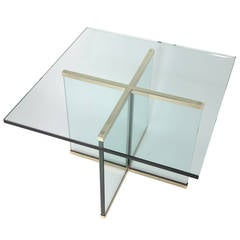 1970s Leon Rosen for Pace Collection Brass and Glass End Table 5