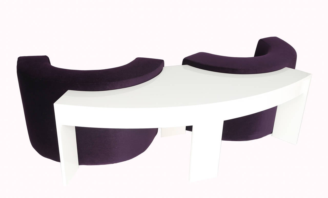 Milo Baughman Tub Chairs with Integrated Console Table, Circa 1970 1