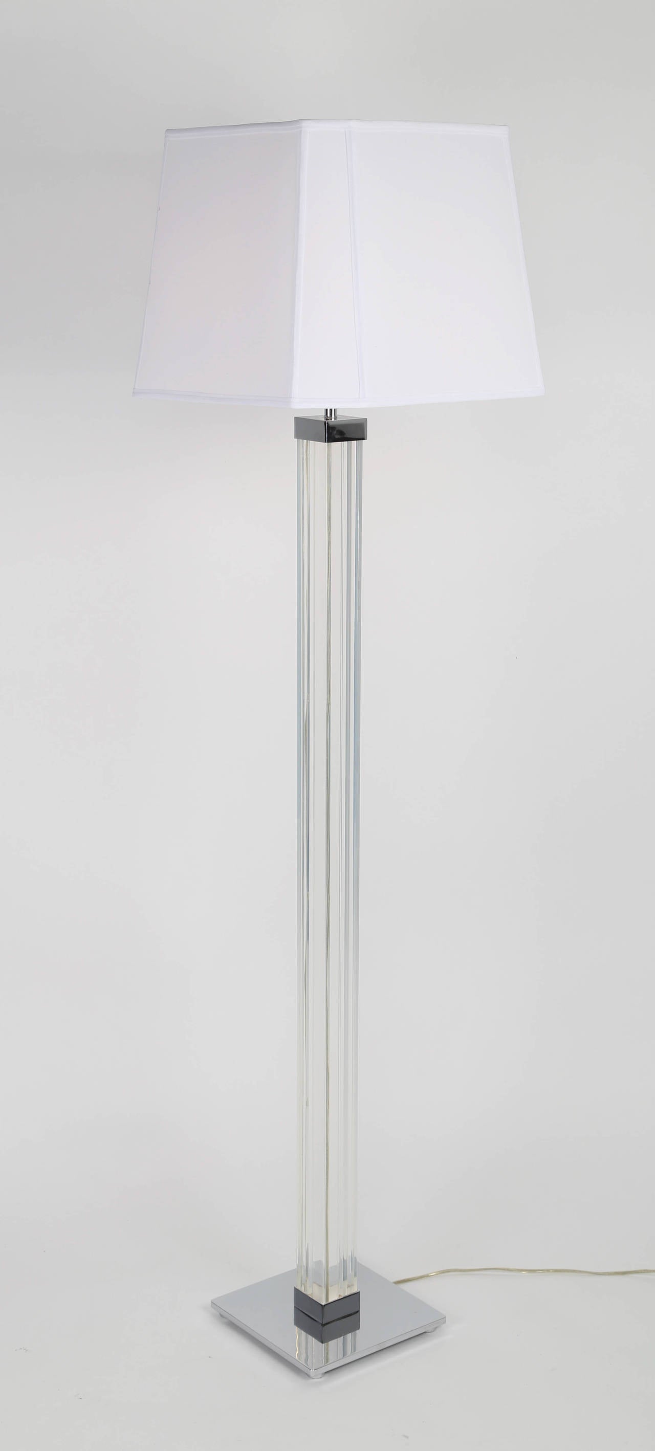 Karl Springer Lucite and Nickel Floor Lamp at 1stDibs