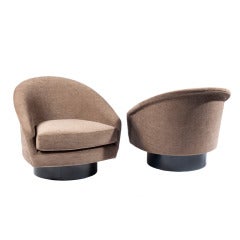 Pair of Adrian Pearsall Swivel and Tilt Lounge Chairs