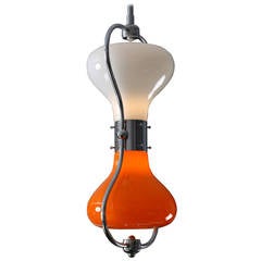 1970s Orange and White Hourglass Pendant by Carlo Nason for Mazzega 6