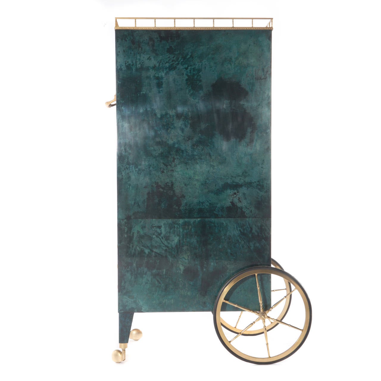 Goatskin Bar Cart by Aldo Tura In Excellent Condition In Brooklyn, NY