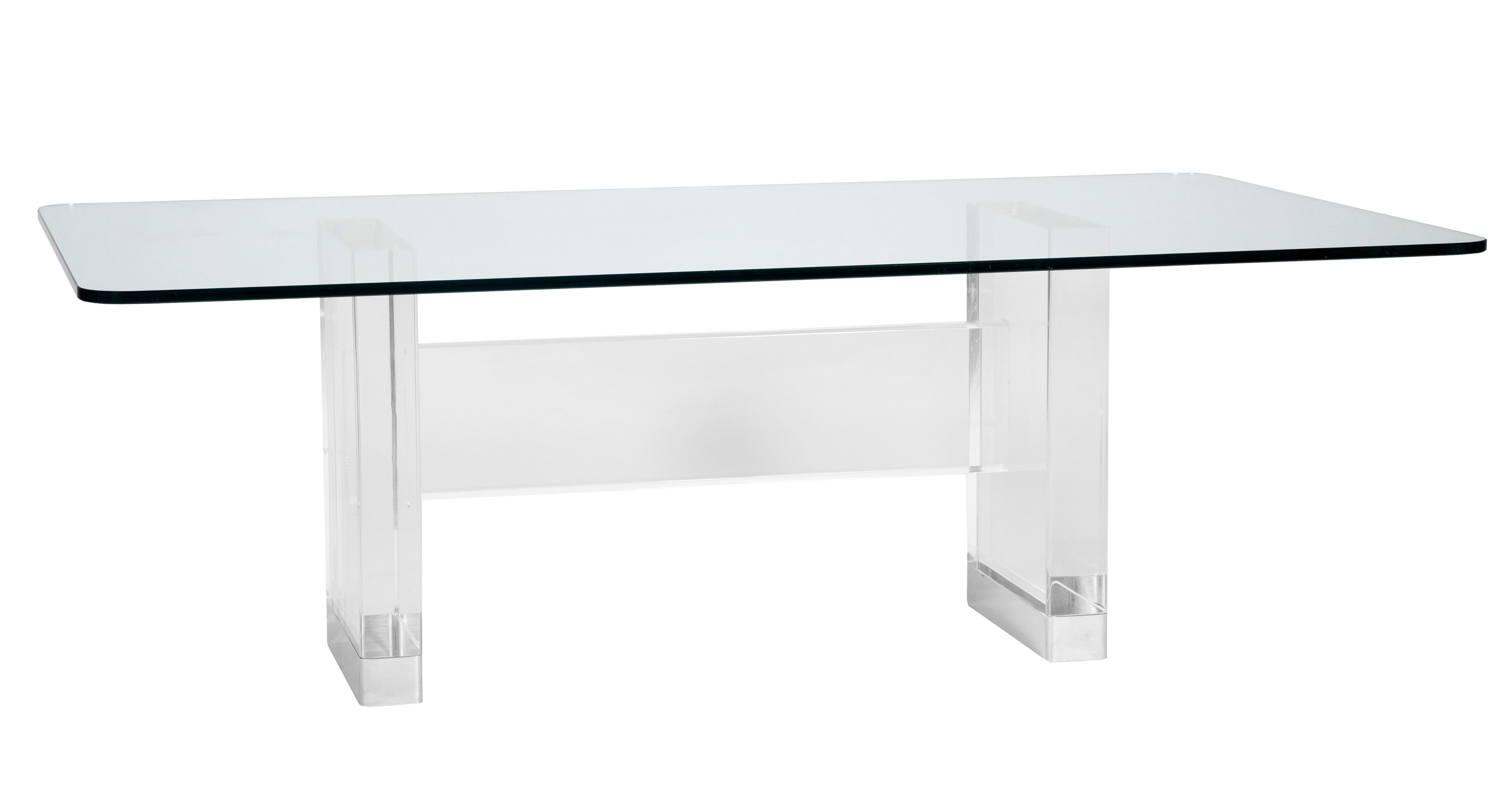 Lucite, Chrome and Glass Dining Table by Gary Strutin