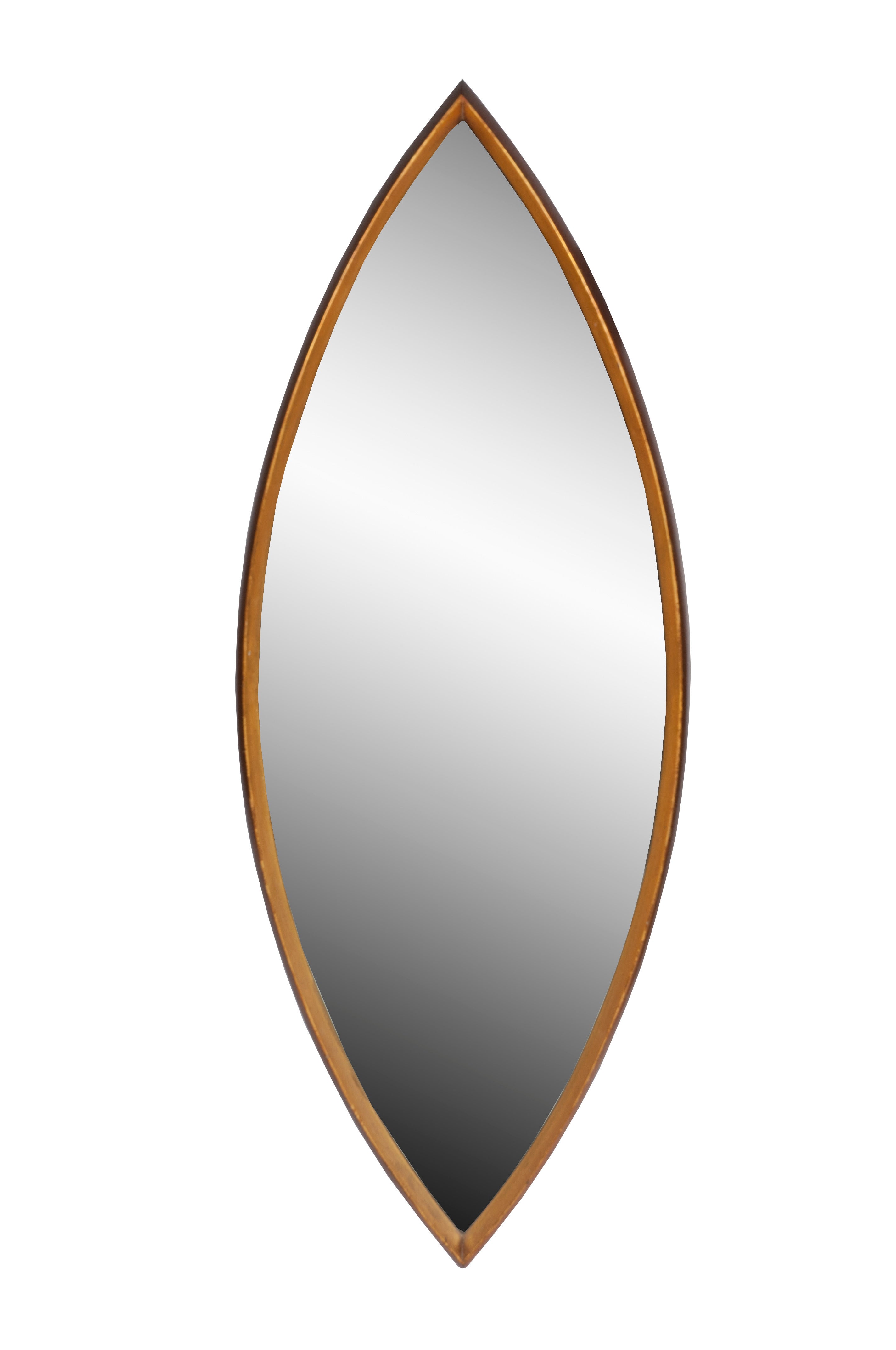 Gold Leaf Pointed Oval Mirror, Circa 1960s