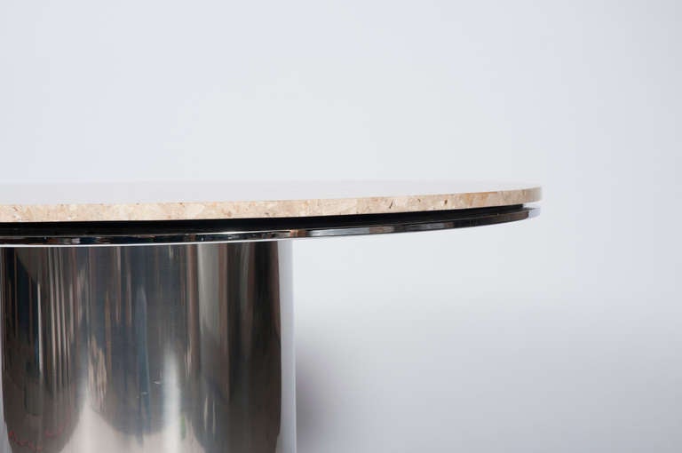 Stainless and Limestone Pedestal 