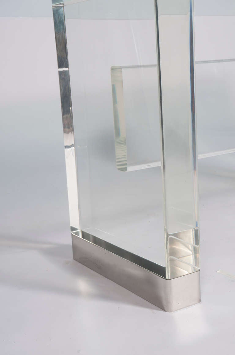 Late 20th Century Lucite, Chrome and Glass Dining Table by Gary Strutin