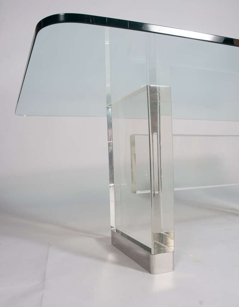 Lucite, Chrome and Glass Dining Table by Gary Strutin 1