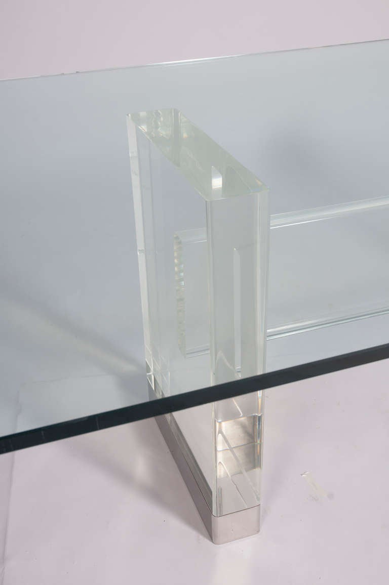Lucite, Chrome and Glass Dining Table by Gary Strutin 2